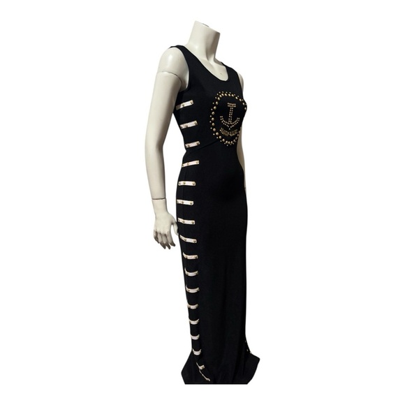 Cache Y2K Black Knit Bodycon Party Club Cruisewear Maxi Dress Women’s Small - Picture 3 of 16